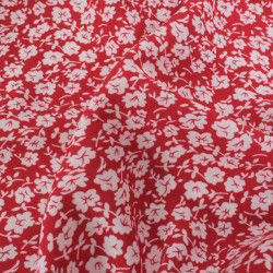Popeline de Viscose Imprimé Tany Rouge - Maison Klem