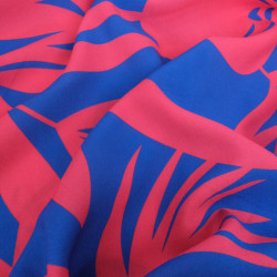 Popeline de Viscose Imprimé Alicia Bleu Electrique - Maison Klem