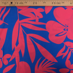 Popeline de Viscose Imprimé Alicia Bleu Electrique - Maison Klem