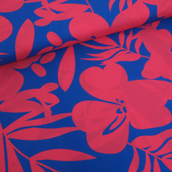 Popeline de Viscose Imprimé Alicia Bleu Electrique - Maison Klem