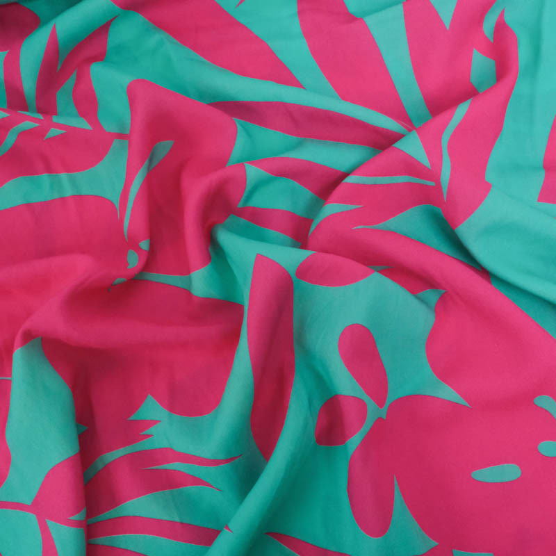 Popeline de Viscose Imprimé Alicia Emeraude - Maison Klem