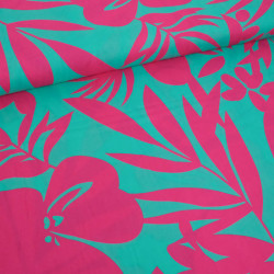 Popeline de Viscose Imprimé Alicia Emeraude - Maison Klem