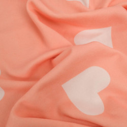 Sweat Imprimé Big Love Corail Envers Doudou - Maison Klem