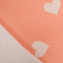 Sweat Imprimé Big Love Corail Envers Doudou - Maison Klem