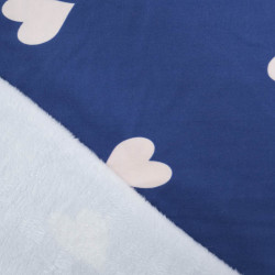 Sweat Imprimé Big Love Bleu Denim Envers Doudou - Maison Klem