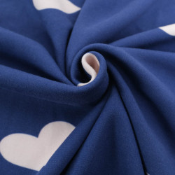 Sweat Imprimé Big Love Bleu Denim Envers Doudou - Maison Klem