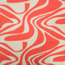 Sweat Imprimé Wavy Corail Envers Doudou - Maison Klem