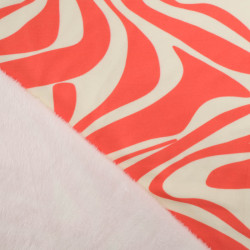 Sweat Imprimé Wavy Corail Envers Doudou - Maison Klem