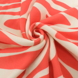 Sweat Imprimé Wavy Corail Envers Doudou - Maison Klem