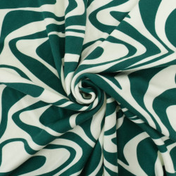 Sweat Imprimé Wavy Vert Forêt Envers Doudou - Maison Klem