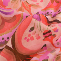 Sweat Imprimé Clara Mauve Et Corail Envers Doudou - Maison Klem