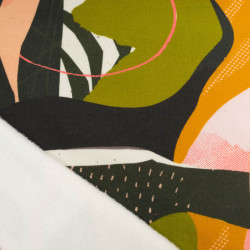 Sweat Imprimé Pam Olive Et Moutarde Envers Doudou - Maison Klem