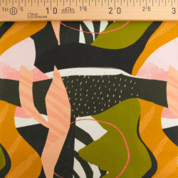 Sweat Imprimé Pam Olive Et Moutarde Envers Doudou - Maison Klem