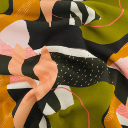 Sweat Imprimé Pam Olive Et Moutarde Envers Doudou - Maison Klem