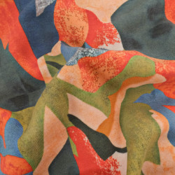 Sweat Imprimé Sofia Orange Et Vert Envers Doudou - Maison Klem