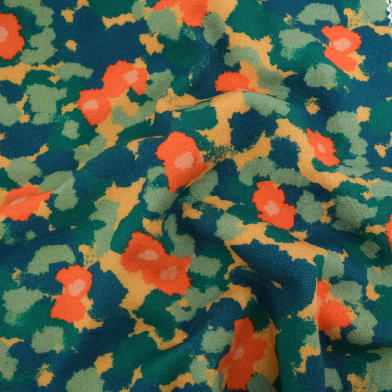 Sweat Imprimé Maggie Orange Et Bleu Envers Doudou - Maison Klem