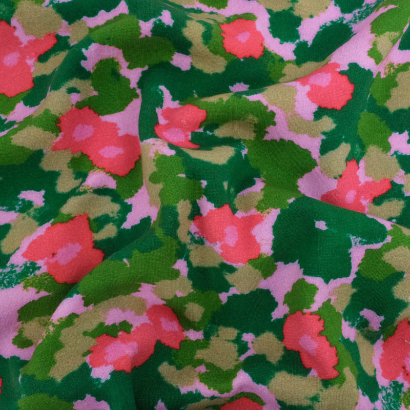 Sweat Imprimé Maggie Rose Et Vert Envers Doudou - Maison Klem