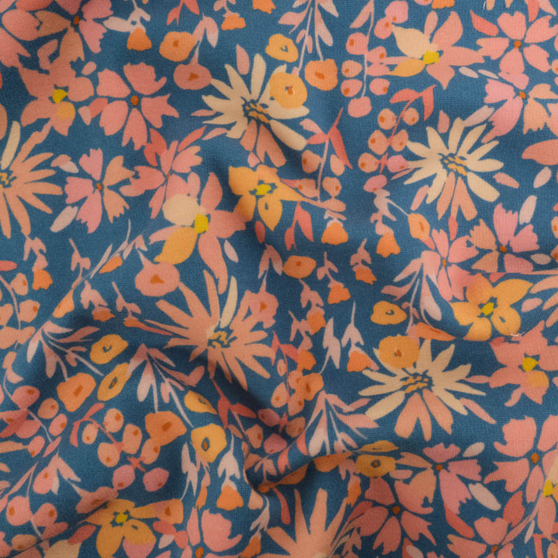 Sweat Imprimé Paula Bleu et Rose Envers Doudou - Maison Klem