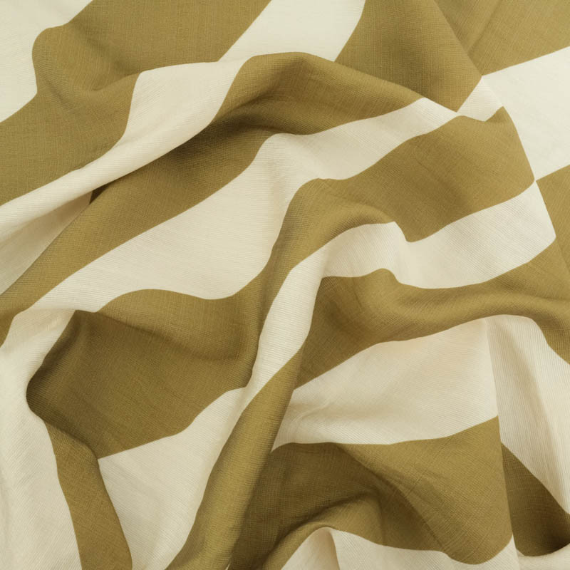 Viscose Texturée Minsa Vert Kaki - Maison Klem