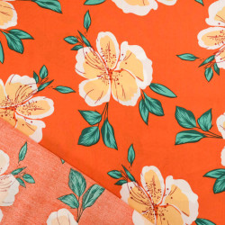 Viscose Orange Hibiscus Flower - Maison Klem