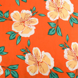 Viscose Orange Hibiscus Flower - Maison Klem
