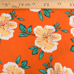 Viscose Orange Hibiscus Flower - Maison Klem