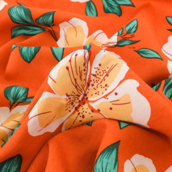 Viscose Orange Hibiscus Flower - Maison Klem
