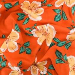 Viscose Orange Hibiscus Flower - Maison Klem