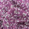 Viscose Mauve Motif Petites Feuilles - Maison Klem