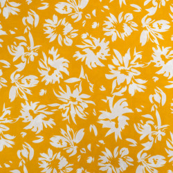 Viscose Moutarde Motif Floral - Maison Klem