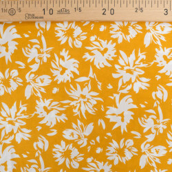 Viscose Moutarde Motif Floral - Maison Klem