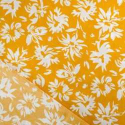 Viscose Moutarde Motif Floral - Maison Klem