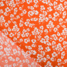 Viscose Mandarine Petites Fleurs Blanches - Maison Klem
