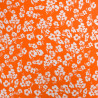 Viscose Mandarine Petites Fleurs Blanches - Maison Klem