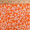 Viscose Mandarine Petites Fleurs Blanches - Maison Klem