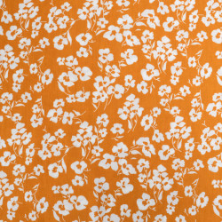 Viscose Caramel Petites Fleurs Blanches - Maison Klem