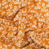 Viscose Caramel Petites Fleurs Blanches - Maison Klem