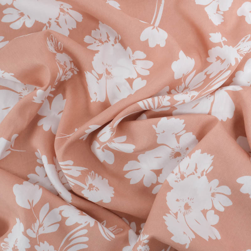 Viscose Blush Motif Floral - Maison Klem