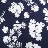 Viscose Bleu Marine Motif Floral - Maison Klem