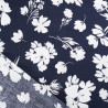 Viscose Bleu Marine Motif Floral - Maison Klem