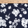 Viscose Bleu Marine Motif Floral - Maison Klem