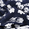 Viscose Bleu Marine Motif Floral - Maison Klem