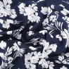 Viscose Bleu Marine Motif Floral - Maison Klem