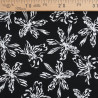 Viscose Noire Grandes Fleurs Blanches - Maison Klem
