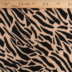 Viscose Motif Tigré Noir et Praline - Maison Klem
