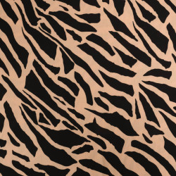 Viscose Motif Tigré Noir et Praline - Maison Klem