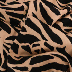 Viscose Motif Tigré Noir et Praline - Maison Klem