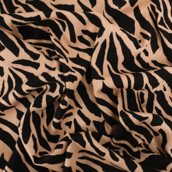 Viscose Motif Tigré Noir et Praline - Maison Klem