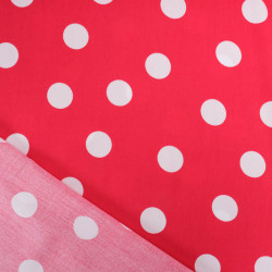 Viscose Cerise Gros Pois Blancs - Maison Klem