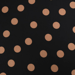 Viscose Noir Gros Pois Cappuccino - Maison Klem